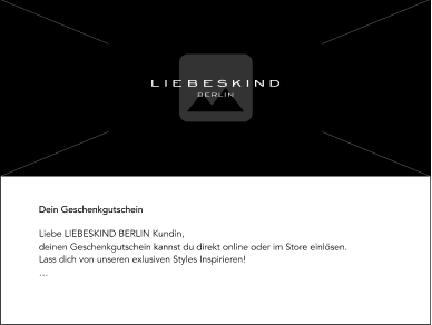 Die LIEBESKIND BERLIN Geschenkkarte